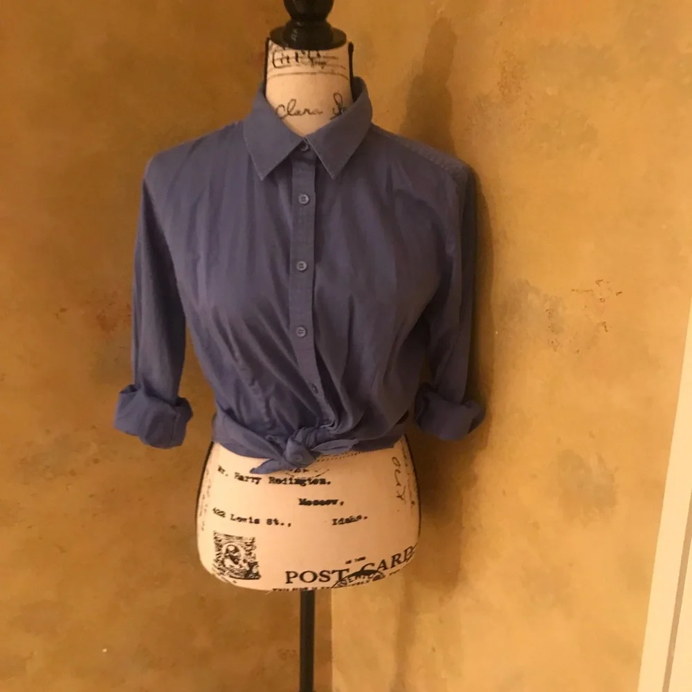 Talbots Blue Button Down - Picture 3 of 4